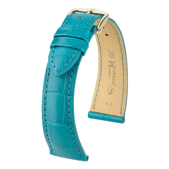 Řemínek Hirsch London tyrkysový 14 M - 110/70, Verze: zelená, Šířka řemínku: 14, Šířka u spony: 12, Délka řemínku: M - 110/70 