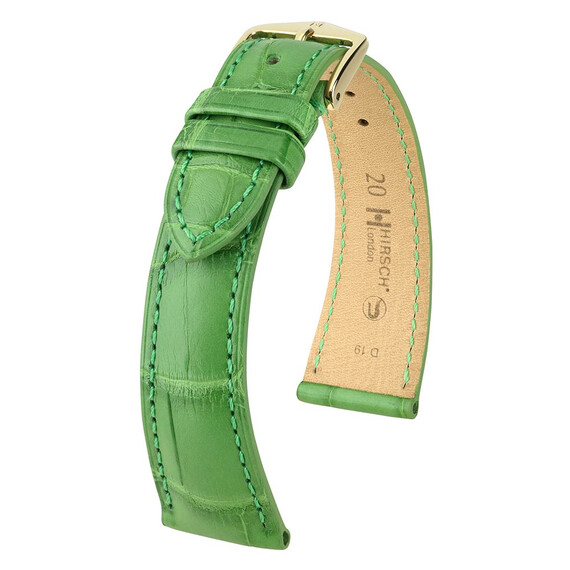 Řemínek Hirsch London zelený 14 M - 110/70, Verze: zelená2, Šířka řemínku: 14, Šířka u spony: 12, Délka řemínku: M - 110/70 