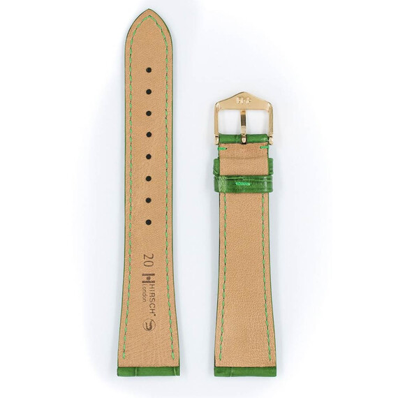 Řemínek Hirsch London zelený 14 M - 110/70, Verze: zelená2, Šířka řemínku: 14, Šířka u spony: 10, Délka řemínku: M - 110/70 , 3 image