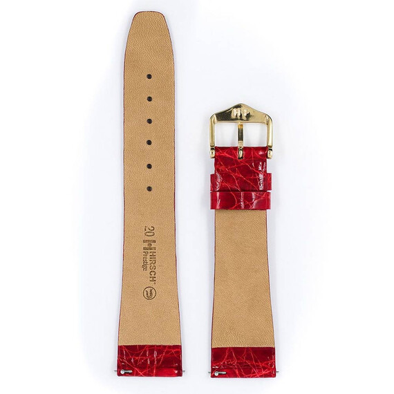 Řemínek Hirsch Prestige červený 20 L - 120/80, Verze: červená, Šířka řemínku: 20, Šířka u spony: 16, Délka řemínku: L - 120/80 , 3 image