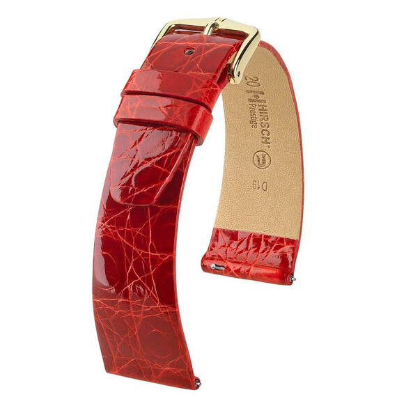 Řemínek Hirsch Prestige červený 20 L - 120/80, Verze: červená, Šířka řemínku: 20, Šířka u spony: 16, Délka řemínku: L - 120/80 