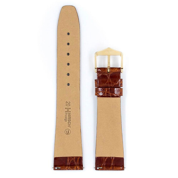 Řemínek Hirsch Prestige zlatohnědý 14 M - 110/70, Verze: hnědá2, Šířka řemínku: 14, Šířka u spony: 10, Délka řemínku: M - 110/70 , 3 image