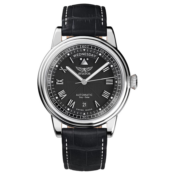 Pánské hodinky Aviator Douglas Day-Date 41 V.3.35.0.274.4, Verze: černá 