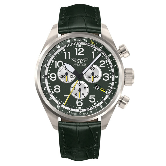 Pánské hodinky Aviator Airacobra P45 Chrono V.2.25.7.171.4, Verze: zelená 
