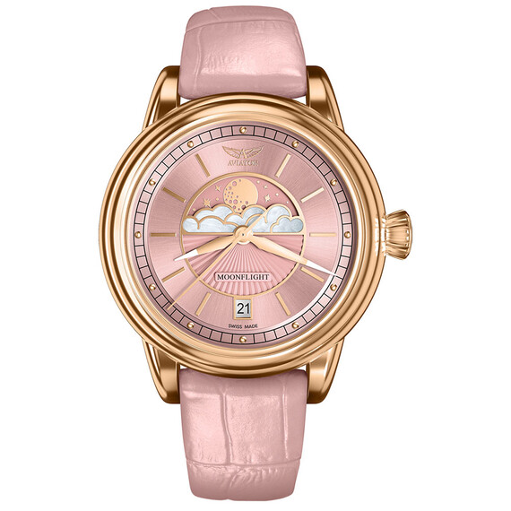 Dámské hodinky Aviator Douglas Moonflight V.1.33.2.258.4, Verze: růžová 