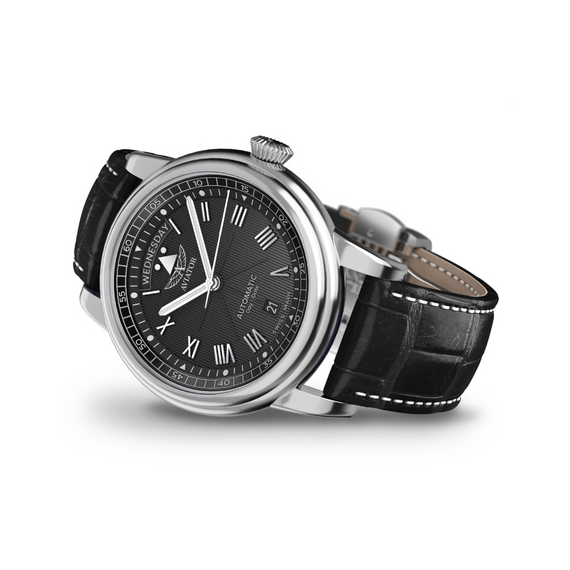 Pánské hodinky Aviator Douglas Day-Date 41 V.3.35.0.274.4, Verze: černá , 3 image