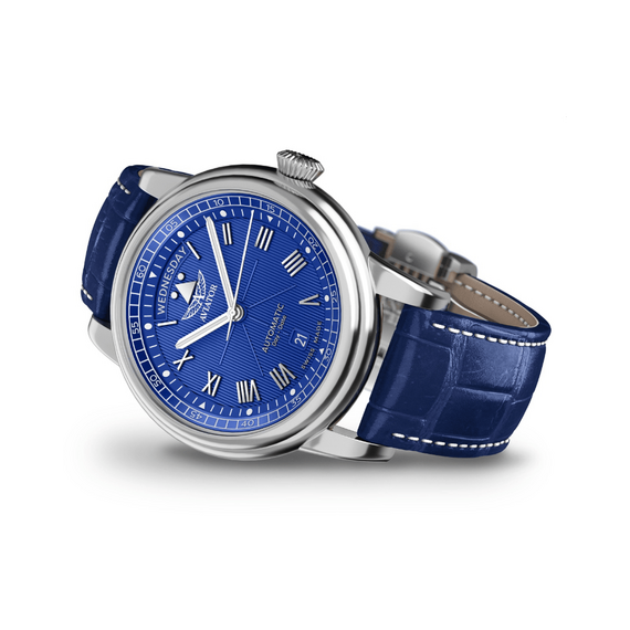 Pánské hodinky Aviator Douglas Day-Date 41 V.3.35.0.276.4, Verze: modrá , 3 image