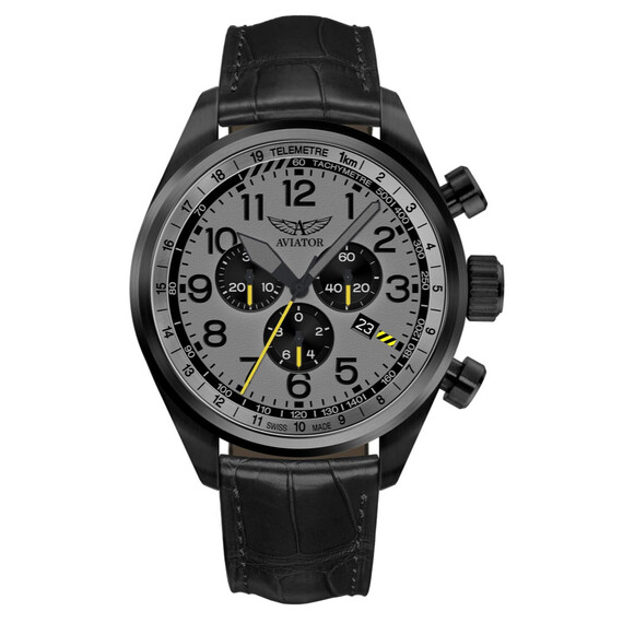 Pánské hodinky Aviator Airacobra P45 Chrono V.2.25.5.174.4, Verze: černá3 