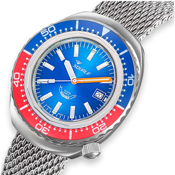 Pánské hodinky Squale 2002 Blue-Red 2002.SS.BLR.BL.ME22, Verze: stříbrná , 4 image
