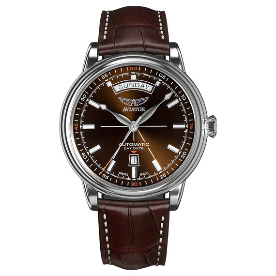 Pánské hodinky Aviator Douglas Day-Date V.3.20.0.140.4, Verze: hnědá 