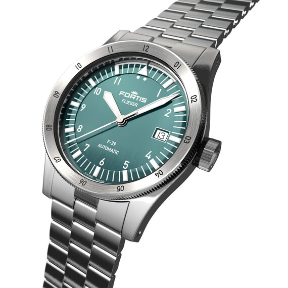 Pánské hodinky Fortis Flieger F-39 Petrol F4220019, Verze: stříbrná3 , 4 image