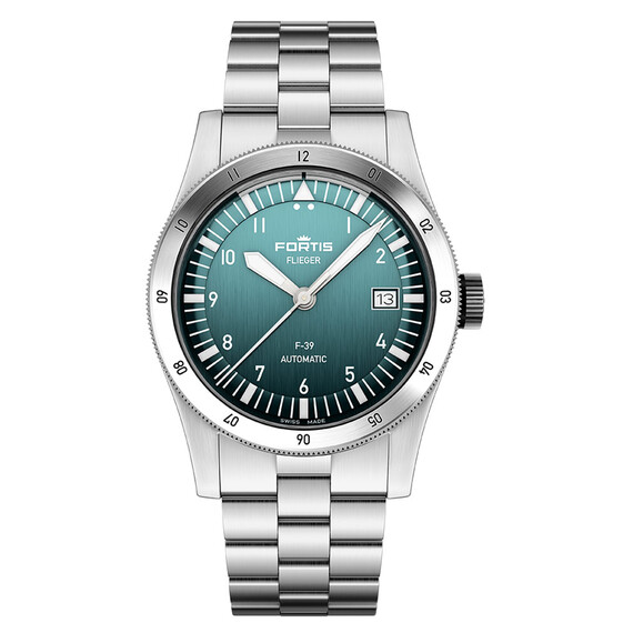 Pánské hodinky Fortis Flieger F-39 Petrol F4220019, Verze: stříbrná3 