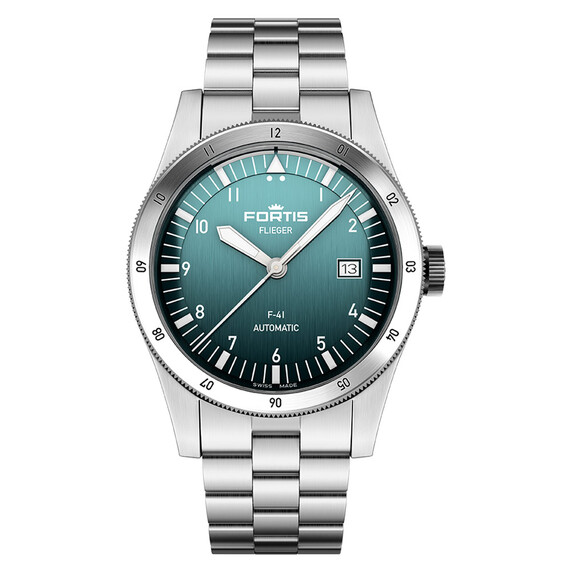 Pánské hodinky Fortis Flieger F-41 Petrol F4220021, Verze: stříbrná3 