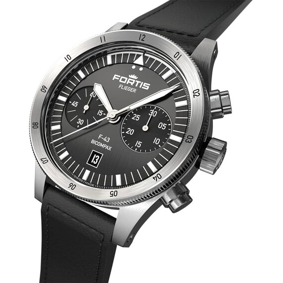 Pánské hodinky Fortis Flieger F-43 Bicompax Black F4240007, Verze: černá2 , 5 image