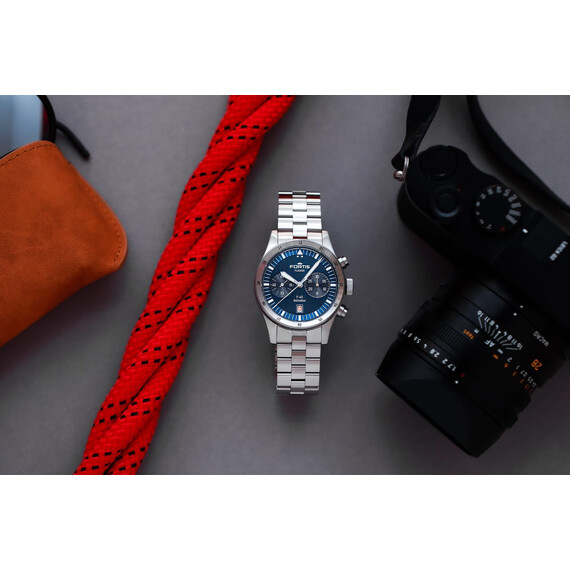 Pánské hodinky Fortis Flieger F-43 Bicompax Liberty Blue F4240012, Verze: stříbrná3 , 7 image