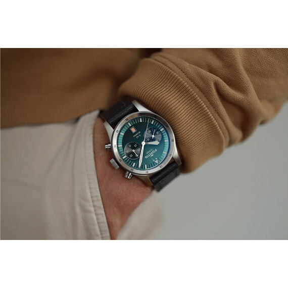 Pánské hodinky Fortis Flieger F-43 Bicompax Petrol F4240009, Verze: šedá , 7 image