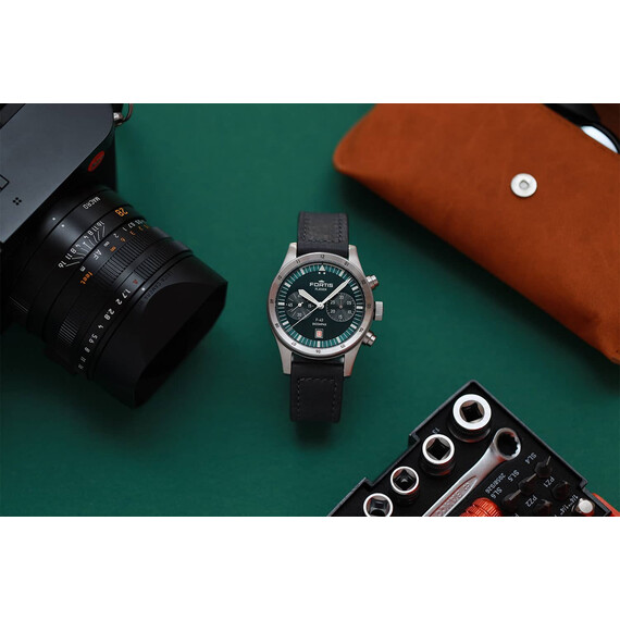 Pánské hodinky Fortis Flieger F-43 Bicompax Petrol F4240009, Verze: šedá , 9 image