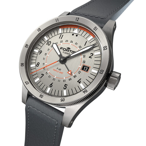 Pánské hodinky Fortis Flieger F-43 Triple-GMT Titanium F4260003, Verze: šedá , 3 image