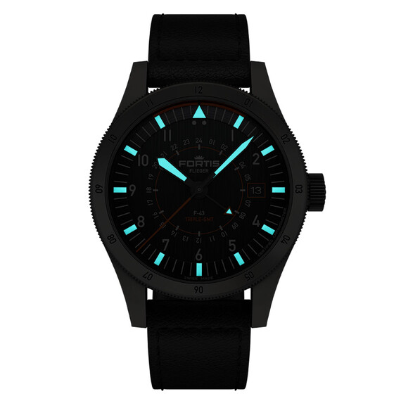 Pánské hodinky Fortis Flieger F-43 Triple-GMT Titanium F4260001, Verze: černá2 , 3 image