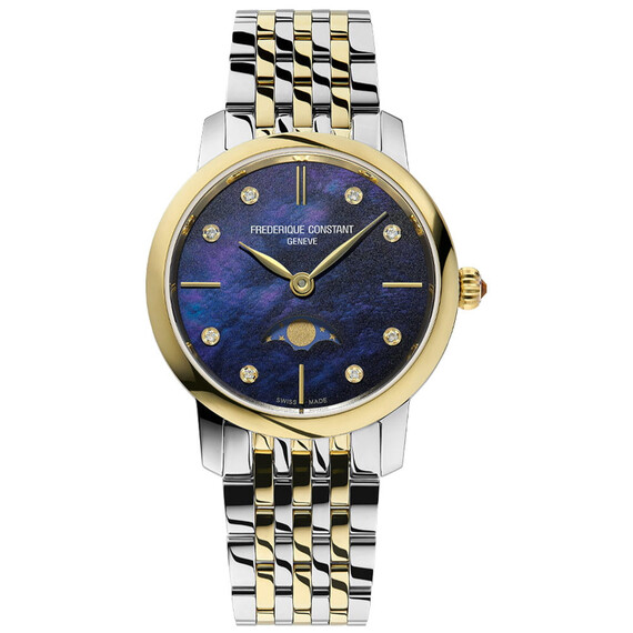 Dámské hodinky Frederique Constant Classics Slimline Ladies Moonphase FC-206MPND1S3B, Verze: žluté zlato 