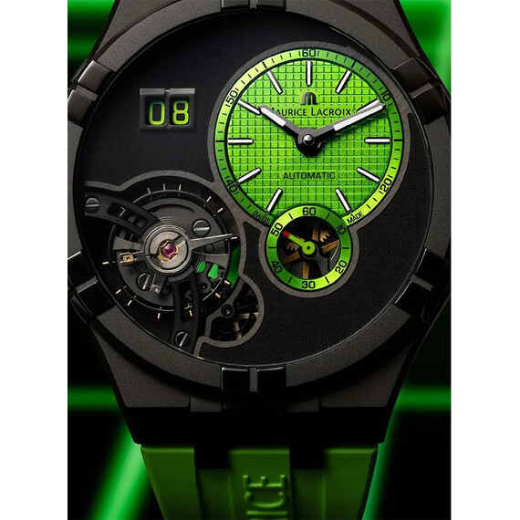 Pánské hodinky Maurice Lacroix Aikon Master Grand Date Technicolour AI6118-DLB0J-630-I, Verze: zelená , 4 image