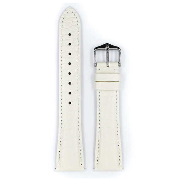Řemínek Hirsch Regent bílý 18 L - 120/80, Verze: bílá, Šířka řemínku: 18, Šířka u spony: 16, Délka řemínku: L - 120/80 , 2 image