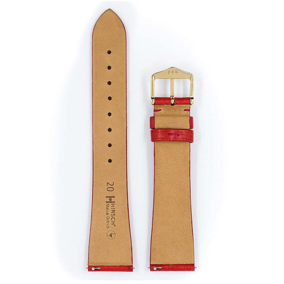 Řemínek Hirsch Massai Ostrich červený 16 M - 110/70, Verze: červená, Šířka řemínku: 16, Šířka u spony: 14, Délka řemínku: M - 110/70 , 3 image