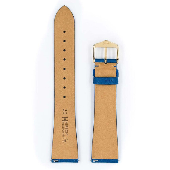 Řemínek Hirsch Massai Ostrich královská modř 16 M - 110/70, Verze: modrá, Šířka řemínku: 16, Šířka u spony: 14, Délka řemínku: M - 110/70 , 3 image