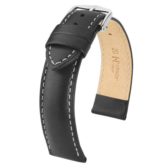 Řemínek Hirsch Trooper černý 24 L - 120/80, Verze: černá, Šířka řemínku: 24, Šířka u spony: 22 