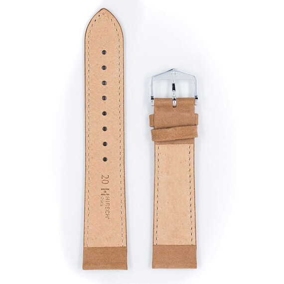 Řemínek Hirsch Osiris Nubuk béžový 16 M - 110/70, Verze: béžová, krémová, Šířka řemínku: 16, Šířka u spony: 14, Délka řemínku: M - 110/70 , 3 image