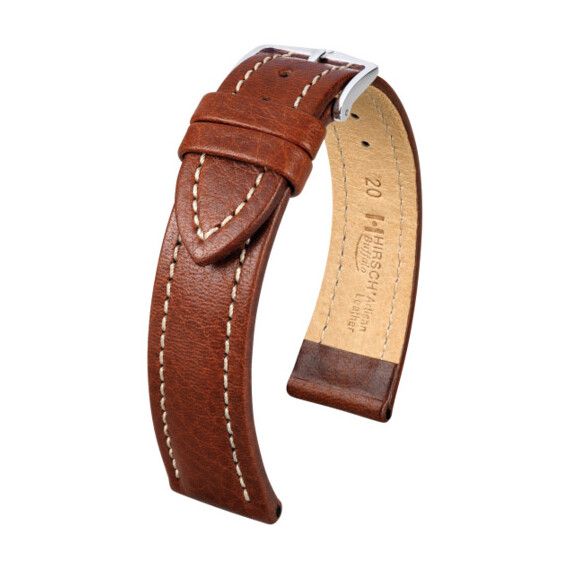 Řemínek Hirsch Buffalo hnědý 20 M - 110/70, Verze: hnědá, Šířka řemínku: 20, Šířka u spony: 18, Délka řemínku: M - 110/70 