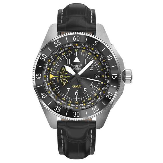 Pánské hodinky Aviator Airacobra GMT V.1.37.0.307.4, Verze: černá 