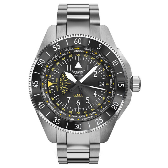 Pánské hodinky Aviator Airacobra GMT V.1.37.0.307.5, Verze: černá 