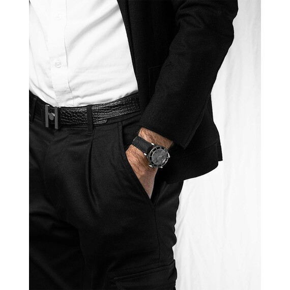 Řemínek Hirsch Arne černý 18 L - 120/80, Verze: černá, Šířka řemínku: 18, Šířka u spony: 16, Délka řemínku: L - 120/80 , 6 image