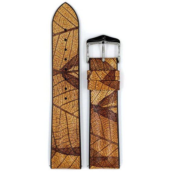 Řemínek Hirsch Leaf hnědý 20 M - 110/70, Verze: hnědá, Šířka řemínku: 20, Šířka u spony: 18, Délka řemínku: M - 110/70 , 2 image