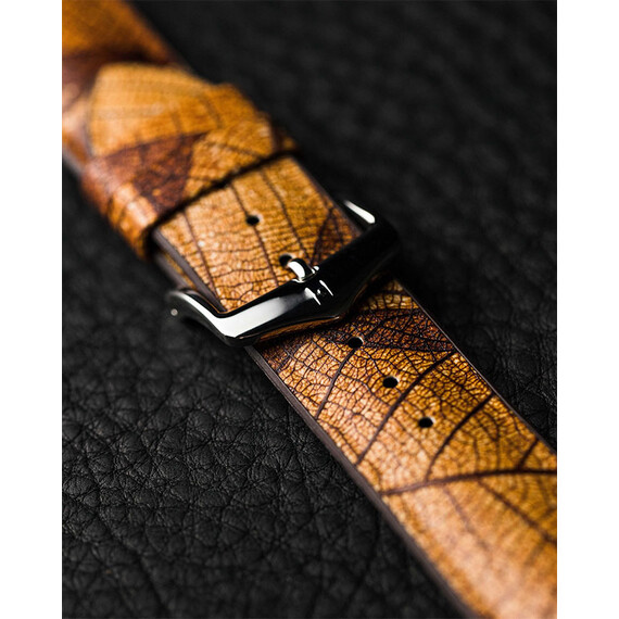 Řemínek Hirsch Leaf hnědý 20 M - 110/70, Verze: hnědá, Šířka řemínku: 20, Šířka u spony: 18, Délka řemínku: M - 110/70 , 5 image