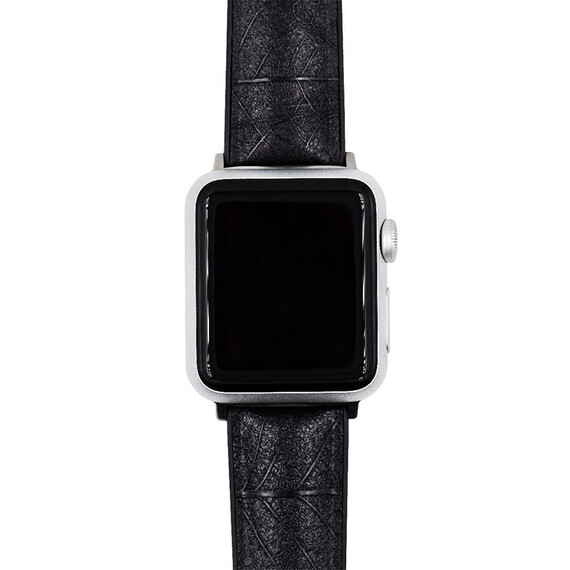 Řemínek Hirsch Leaf černý 20 L - 120/80, Verze: černá, Šířka řemínku: 20, Šířka u spony: 18, Délka řemínku: L - 120/80 , 4 image