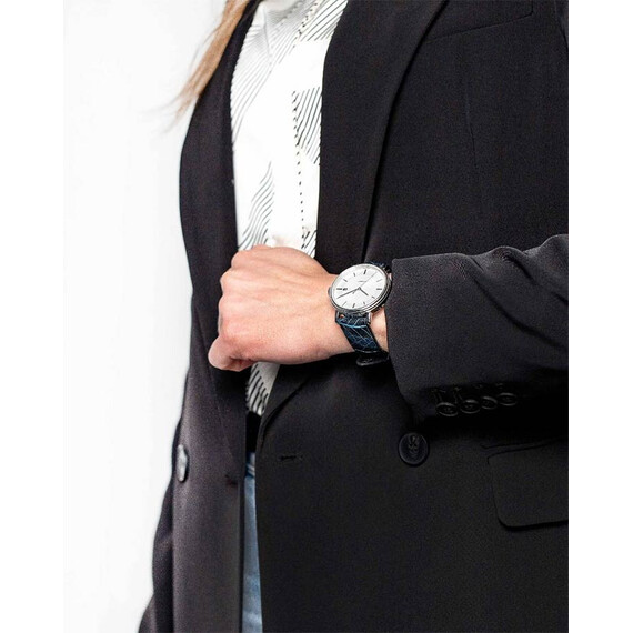 Řemínek Hirsch Leaf modrý 20 L - 120/80, Verze: modrá, Šířka řemínku: 20, Šířka u spony: 18, Délka řemínku: L - 120/80 , 6 image