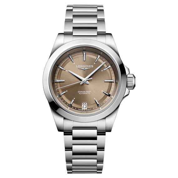 Dámské hodinky Longines Conquest 2023 L3.430.4.62.6, Verze: hnědá 