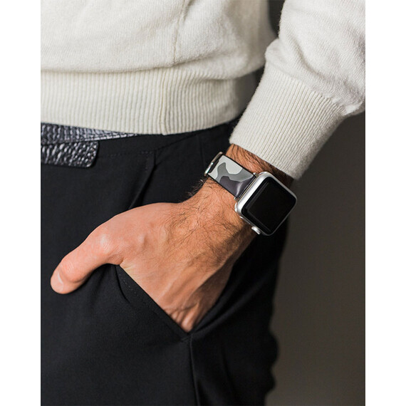 Řemínek Hirsch John šedý 20 L - 120/80, Verze: šedá, Šířka řemínku: 20, Šířka u spony: 18 , 4 image