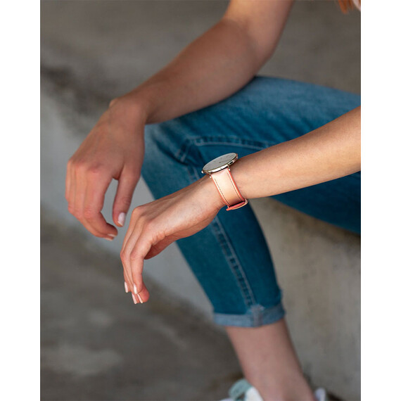 Řemínek Hirsch Lindsey béžový 20 M - 110/70, Verze: béžová, krémová, Šířka řemínku: 20, Šířka u spony: 18 , 4 image