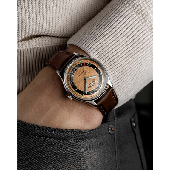 Pánské hodinky Delbana Recordmaster Mechanical 41601.748.6.188, Verze: hnědá2 , 5 image