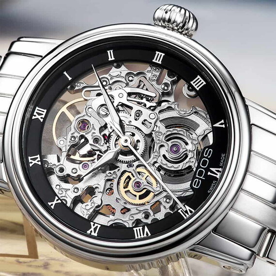 Dámské hodinky Epos Ladies 4390 SK Skeleton 4390.155.20.25.30, Verze: stříbrná2 , 4 image