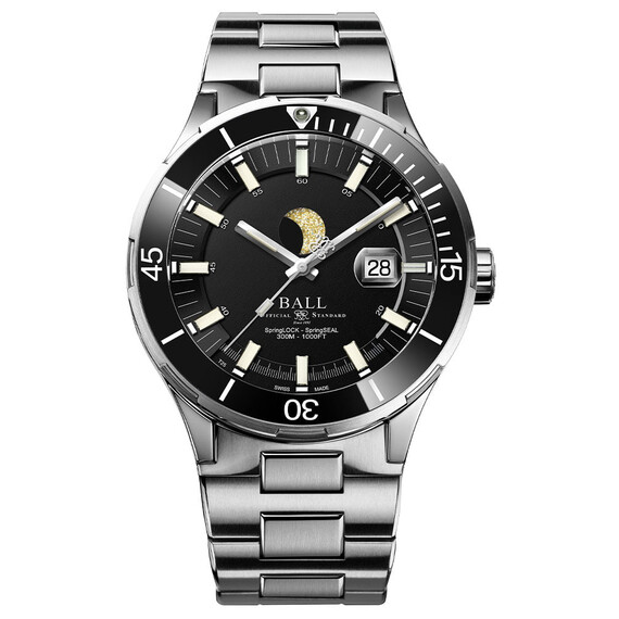 Pánské hodinky Ball Roadmaster Challenger Moonphase DM3150B-S13J-BK, Verze: stříbrná 