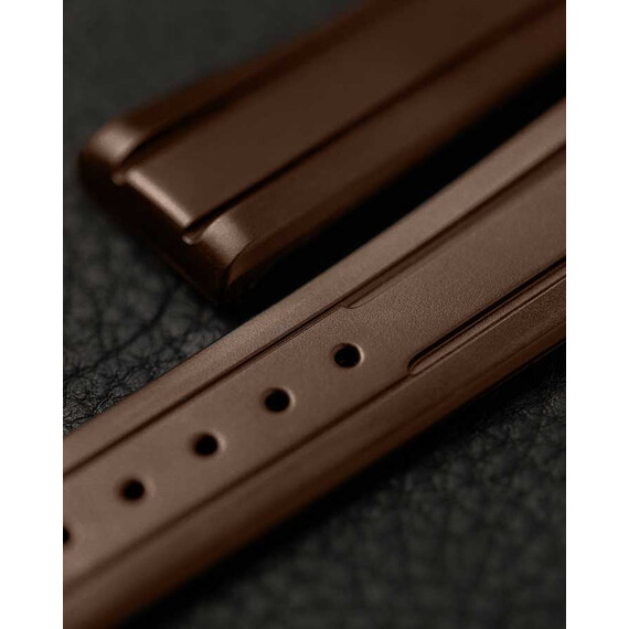 Řemínek Hirsch Hevea hnědý 20 L - 120/80, Verze: hnědá, Šířka řemínku: 20, Šířka u spony: 18 , 4 image