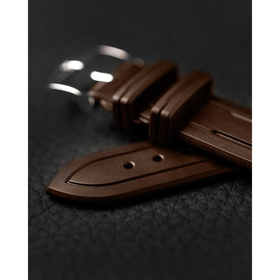 Řemínek Hirsch Hevea hnědý 20 L - 120/80, Verze: hnědá, Šířka řemínku: 20, Šířka u spony: 18 , 5 image