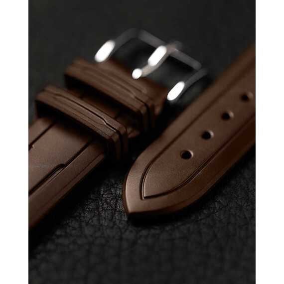 Řemínek Hirsch Hevea hnědý 20 L - 120/80, Verze: hnědá, Šířka řemínku: 20, Šířka u spony: 18 , 6 image