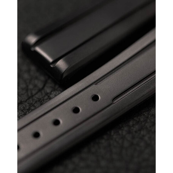 Řemínek Hirsch Hevea černý 20 L - 120/80, Verze: černá, Šířka řemínku: 20, Šířka u spony: 18 , 4 image