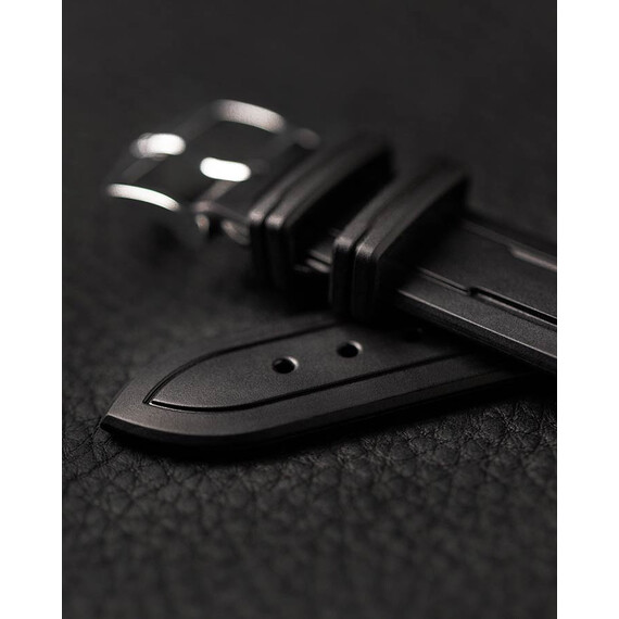 Řemínek Hirsch Hevea černý 20 L - 120/80, Verze: černá, Šířka řemínku: 20, Šířka u spony: 18 , 5 image