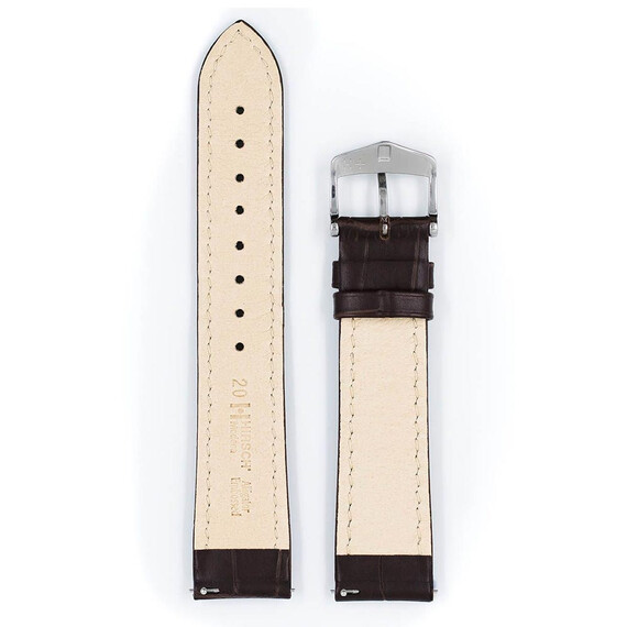 Řemínek Hirsch Modena hnědý 20 L - 120/80, Verze: hnědá, Šířka řemínku: 20, Šířka u spony: 18 , 3 image